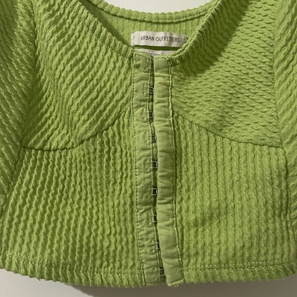 Urban Outfitters Lime Green Estella Textured Knit Crop Top Size S - Picture 5 of 10